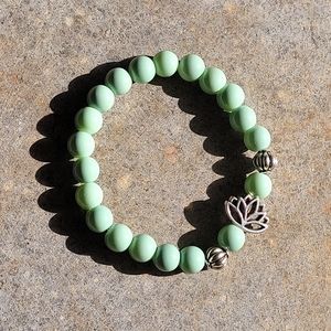 Lotus Mint Bead Handmade Bracelet